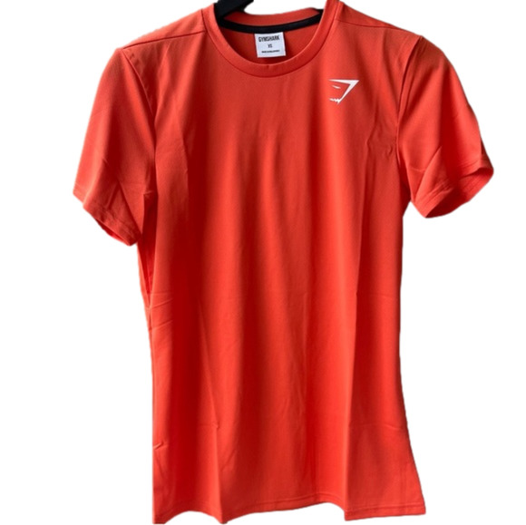 Gymshark Slim Fit Lightweight Sweat-Wicking Crew Neck Arrival T-Shirt Orange - Picture 1 of 11
